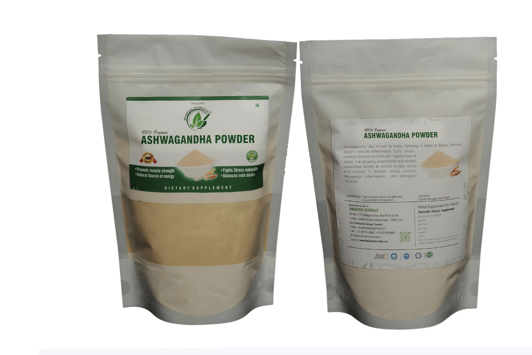 100% PURE USDA Organic Ashwagandha Powder - 250g, Indian Ginseng Immune Support